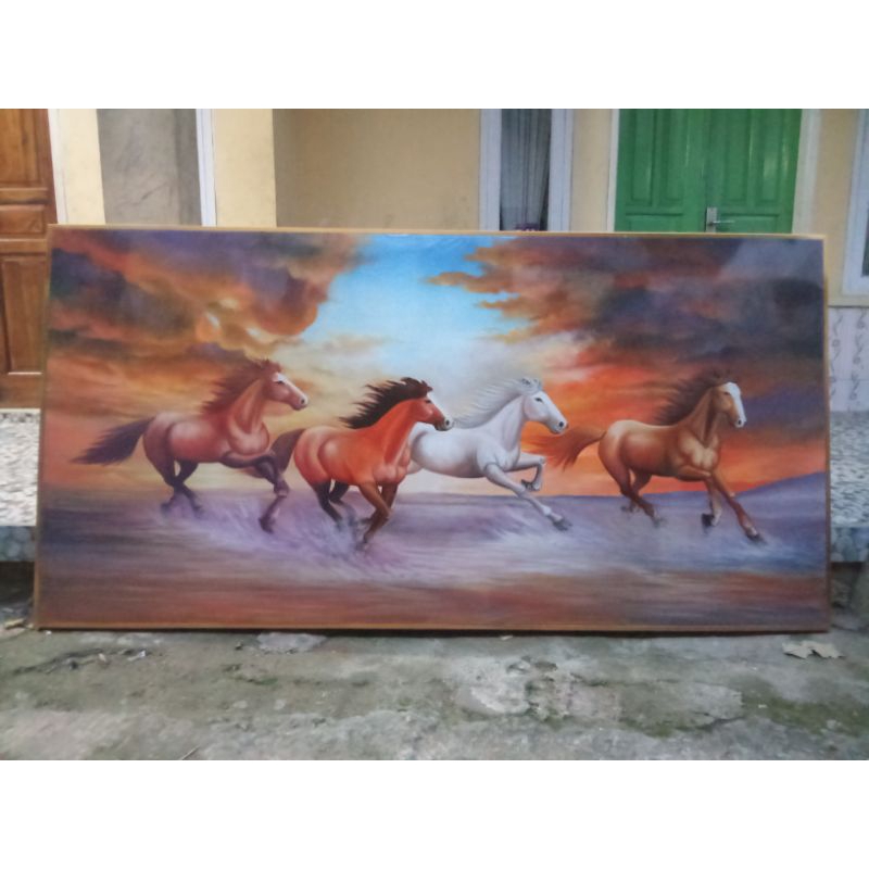 Lukisan kuda berlari (bisa request jumlah kuda )