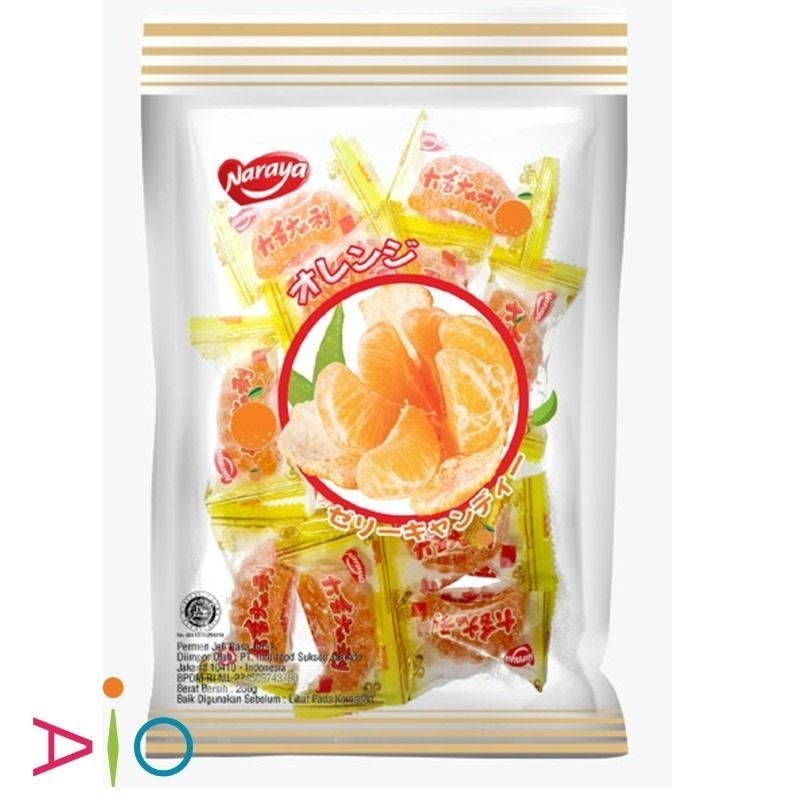 

NARAYA Permen Jelly Jeruk Mandarin | Orange Jelly | TYL Orange Soft Candy 200gr