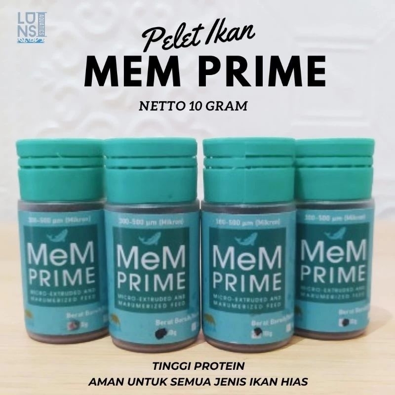 MEM PRIME PELET IKAN HIAS MAKANAN IKAN CUPANG GUPPY MEM PRIME 5/8