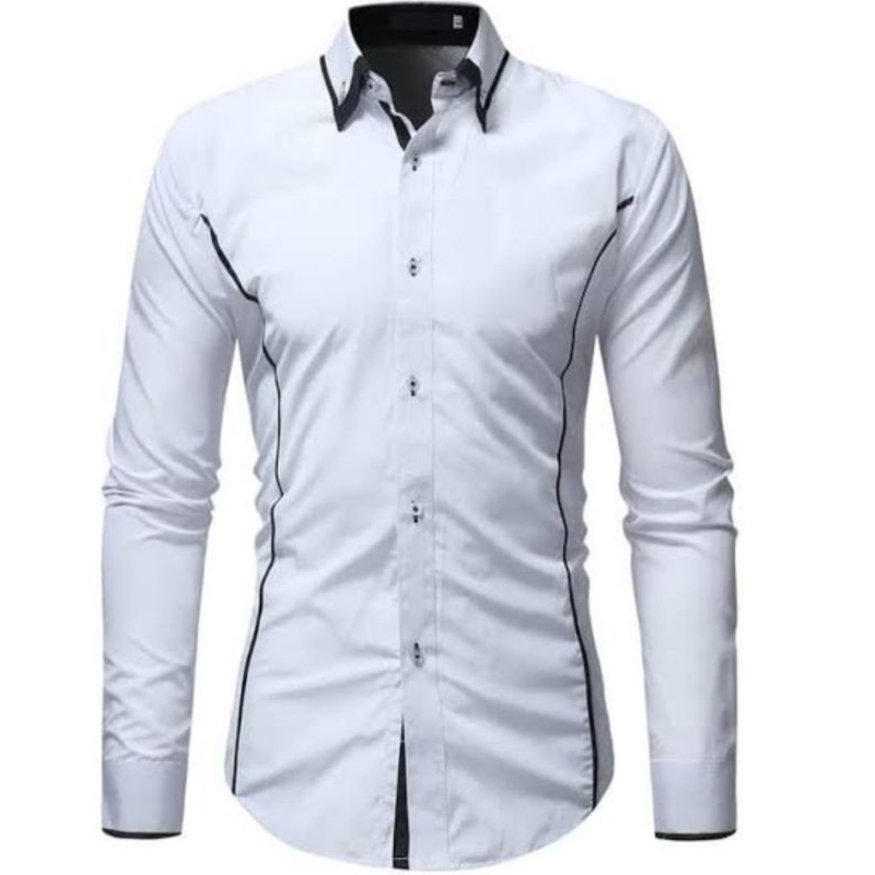 Kemeja pria warna putih polos simple dan Gico