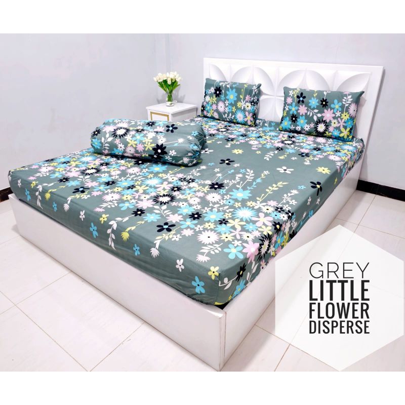 Sprei Homemade MURAH GREY LITTLE FLOWER /  TROPICAL