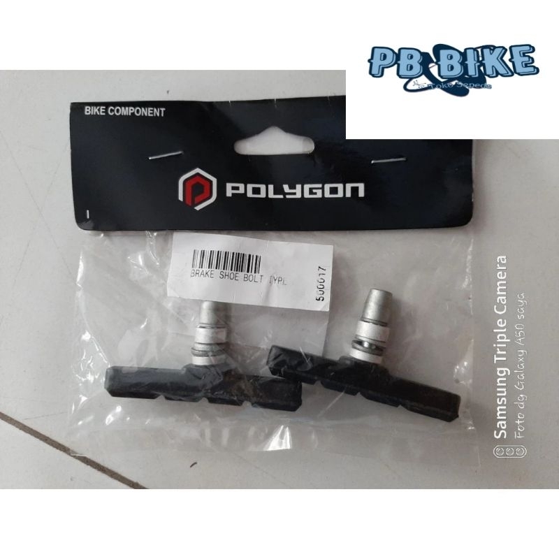 KARET KAMPAS REM V BRAKE V-BRAKE SEPEDA POLYGON BRAKE SHOE BAUT L MTB FEDERAL BMX CITY