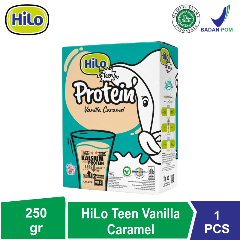 

Hilo Teen Vanilla Caramel 250gr - Susu Tinggi Kalsium Rendah Lemak