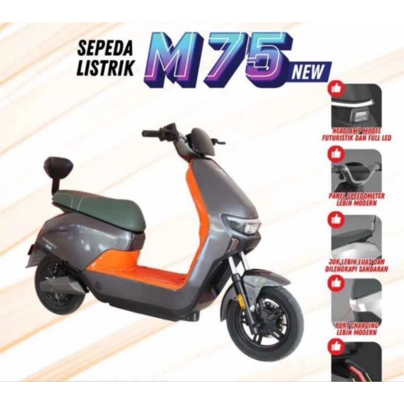 Sepeda Listrik Motor Listrik Uwinfly M75 800 watt 48 volt 20 AH