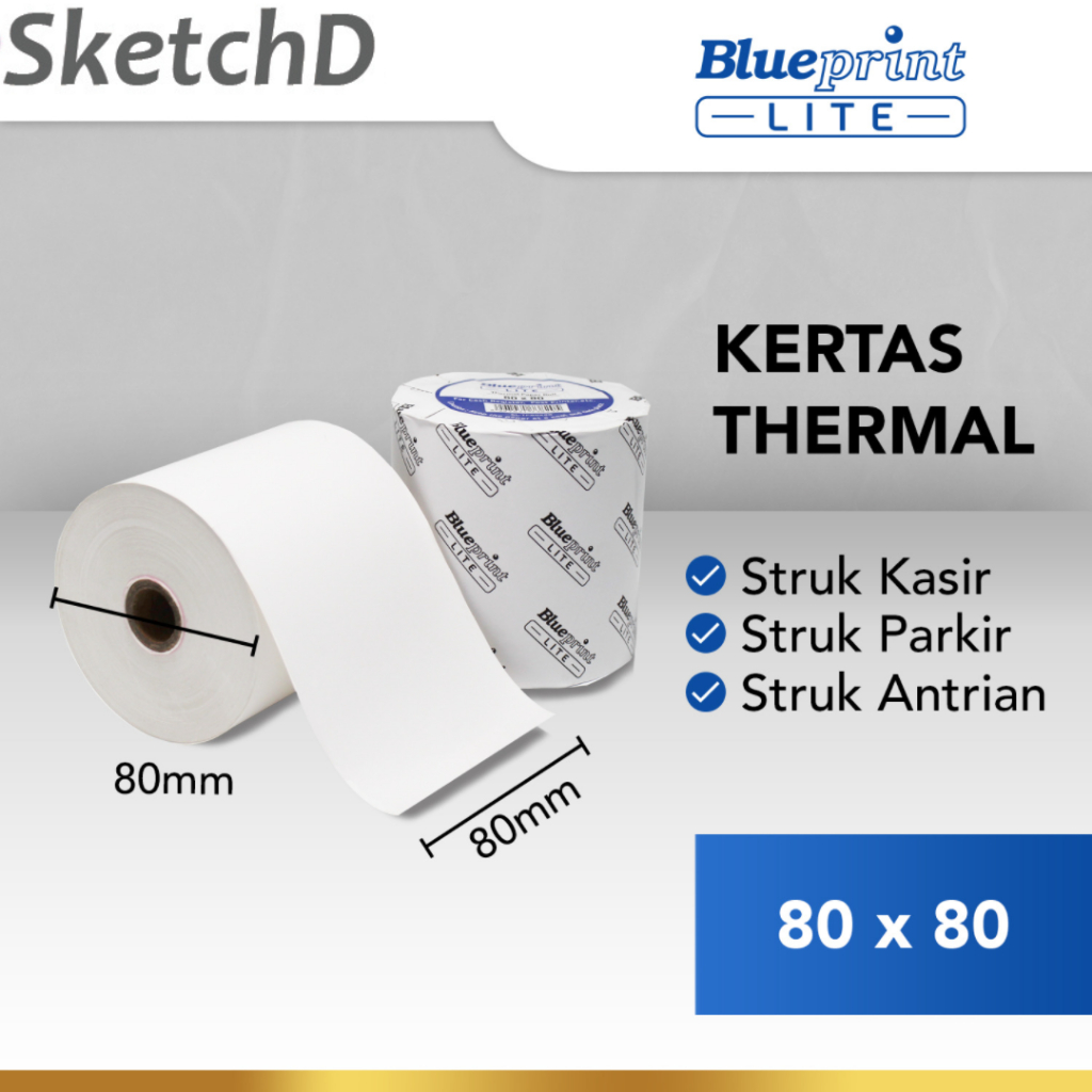 

Kertas Struk Printer Kasir Thermal Paper Lite 80 x 80 Blueprint