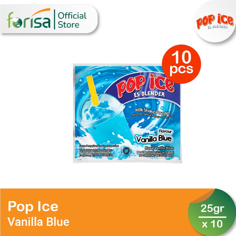 

Pop Ice Milk Shake Powder Vanilla Blue 25 gr 10 Pcs