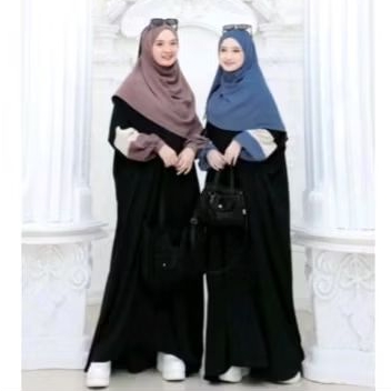 ABAYA HALIMAH / NAURA GAMIS SET FREE HIJAB CRINKLE AIRFLOW / BUSUI