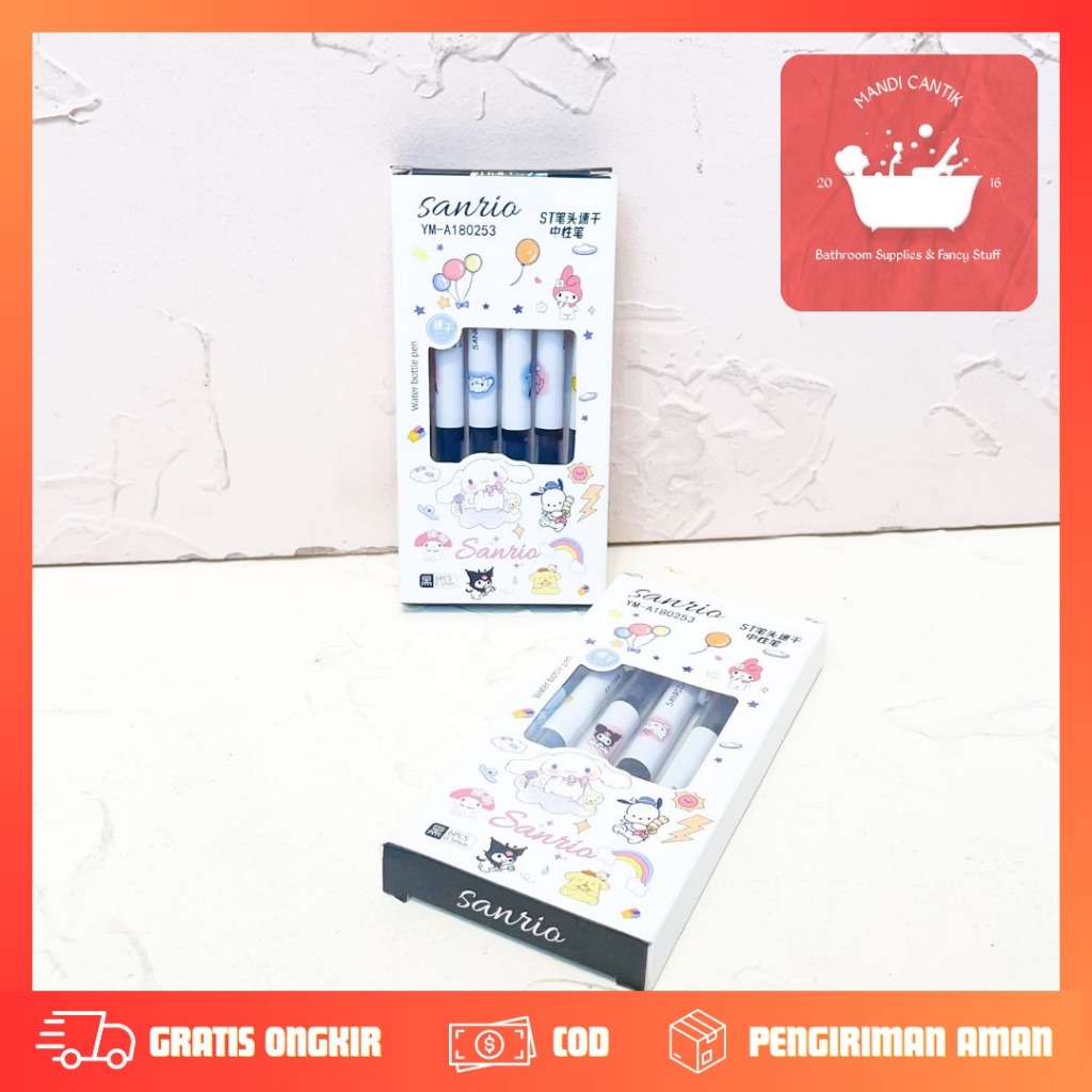 

PULPEN GEL 1 SET ISI 6 PCS SANRIO WATER BOTTLE PEN PGK-1267 PENA PEN BOLPEN LUCU IMUT KADO UNIK SET TERMURAH