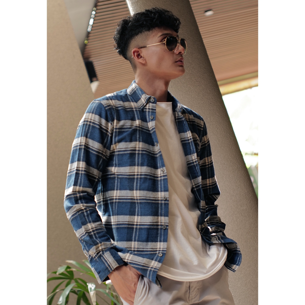 OXCON Extra Comfort Authentic Flannel Shirt Blue Ruby CF2404