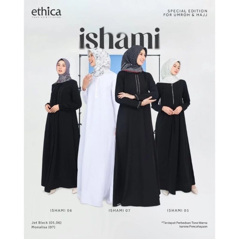 GAMIS ETHICA ISHAMI 07 WARNA HITAM DAN PUTIH TERBARU