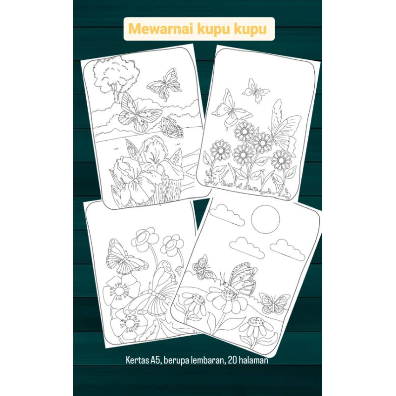 

Printable Mewarnai Kupu kupu A4/A5 - 20 Halaman