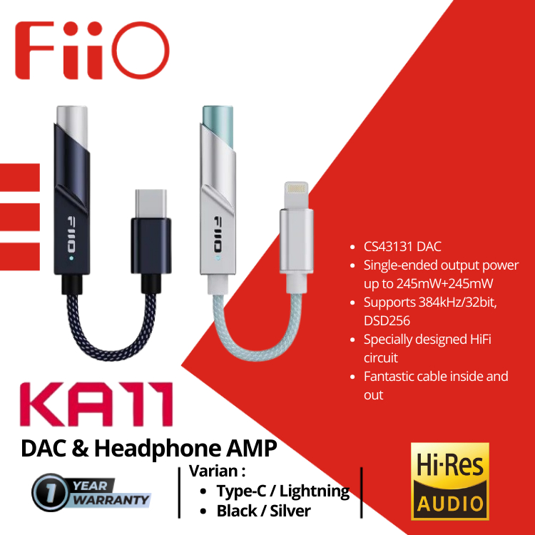 Fiio KA11 / KA-11 / KA 11 Hi-Res Compact Portable DAC & Amplifier