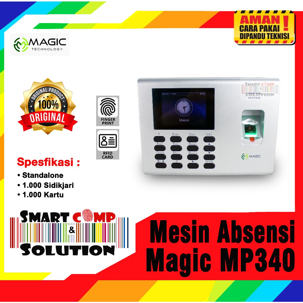 Mesin Absensi Sidik Jari Magic MP340 / MP-340 - Fingerprint Zkteco K40 pro