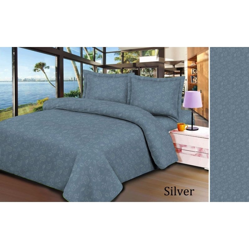 Kain Disperse mocrotex bahan seprei dan gorden motif embos abu silver