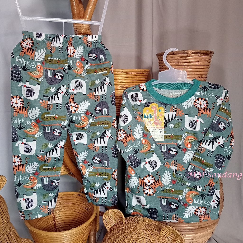 Setelan PP Anak Motif Zebra Gaffy Kids Lengan Panjang Celana Panjang