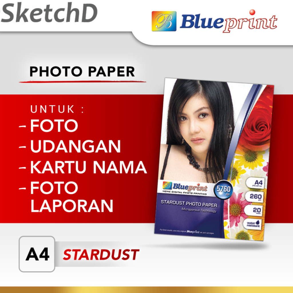 

Kertas Foto Stardust A4-260gsm Blueprint 20 lbr