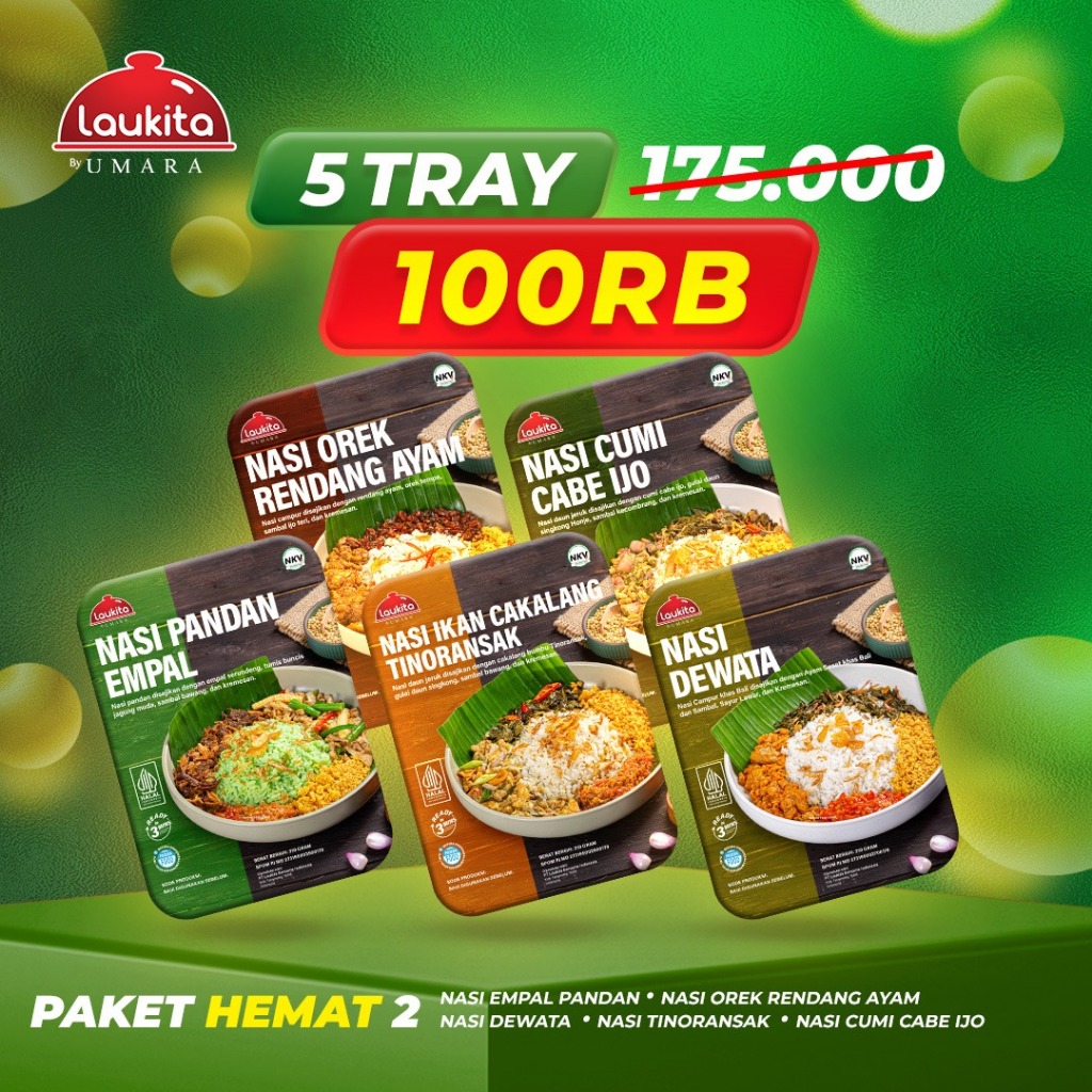 

PAKET HEMAT 2 - NASI NUSANTARA (Isi 5 Tray) 100ribu