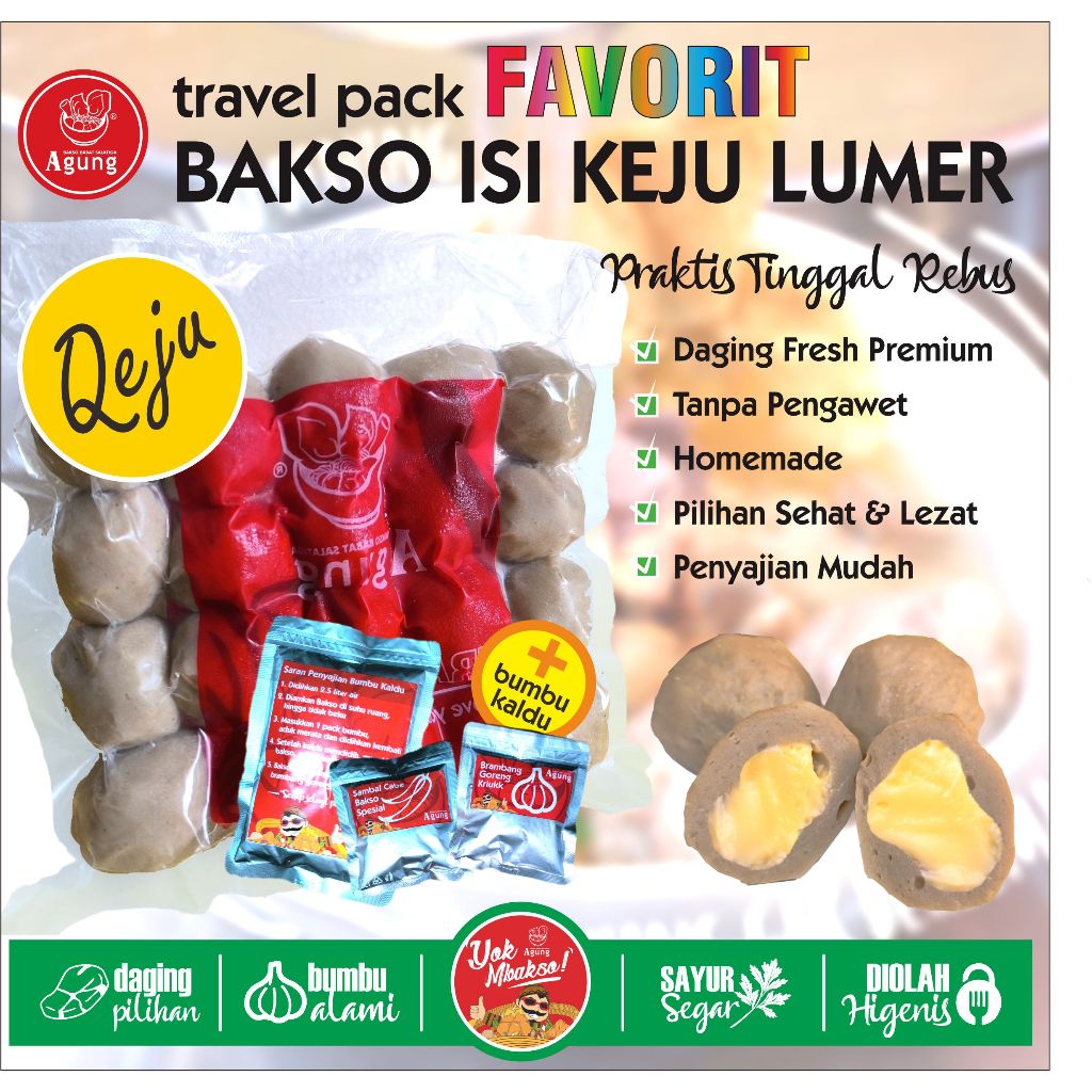 

Travel Pack Frozen Bakso Sapi isi Keju Favorit