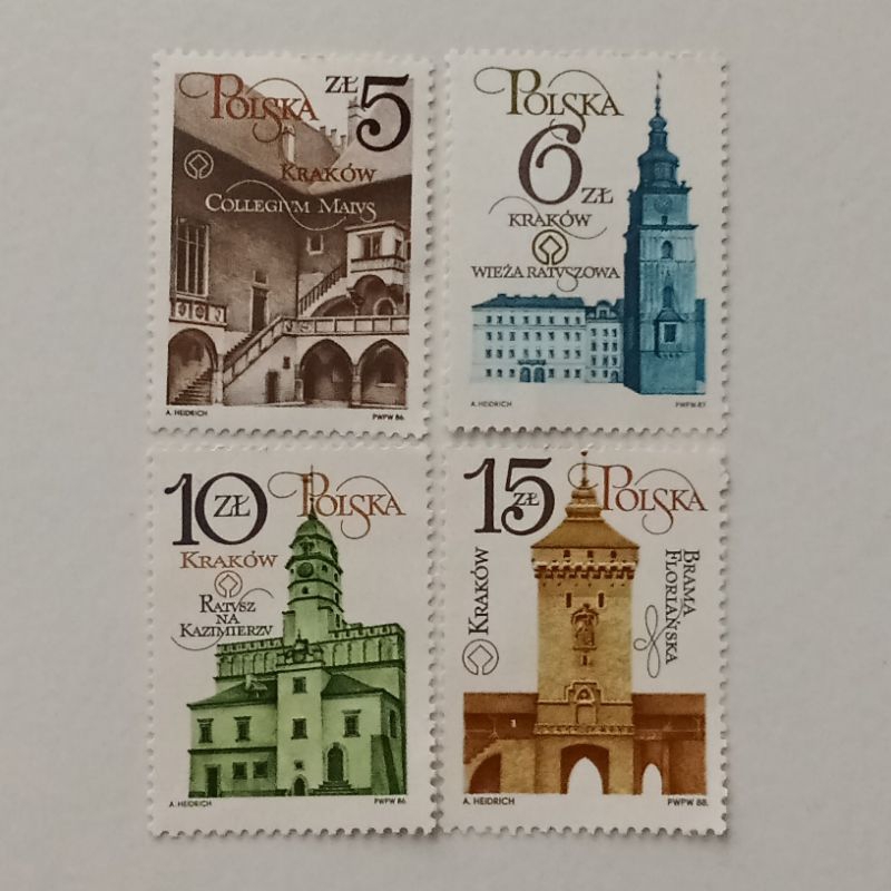 

Perangko Polandia 4 Keping Set Mini Historical Places in Krakow Mint - Prangko Poland
