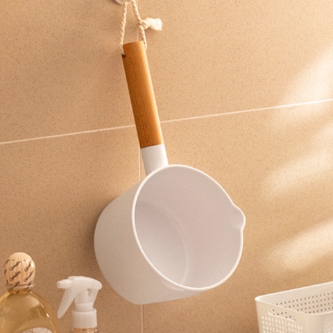 KI3 Home Gayung Air Putih Gagang KayuSendok air gaya JepangSendok air berkapasitas besarCocok untuk 