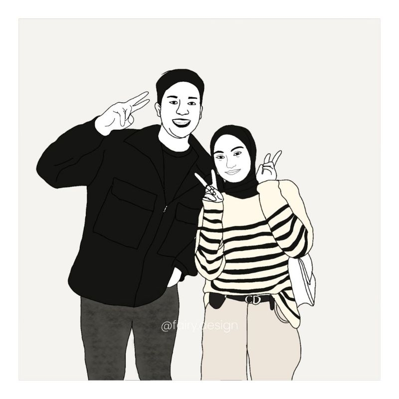 (Line Art) Ilustrasi Wajah | Ilustrasi Garis | Vektor Wajah