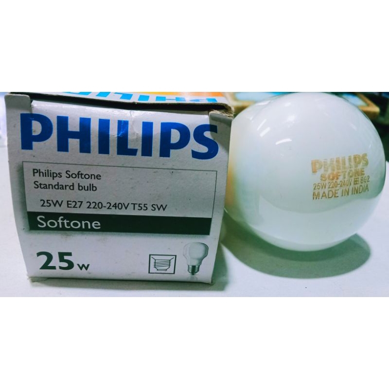 Philips bohlam pijar softone 25watt dan 40watt