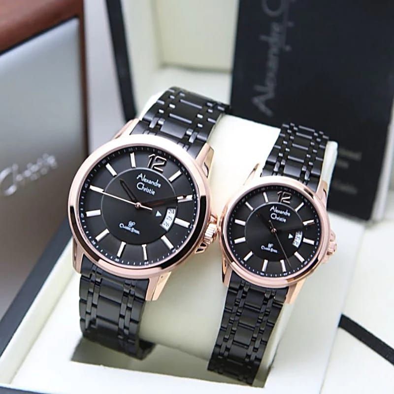 Jam Tangan couple  Alexandre Christie Ac 8683 rantai harga couple original
