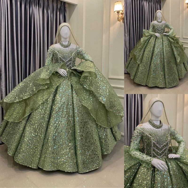 NEW GAUN PENGANTIN PREMIUM BERBIE / GAUN PENGANTIN LUXURY / GAUN PENGANTIN MEWAH / BALLGOWN GAUN PEN