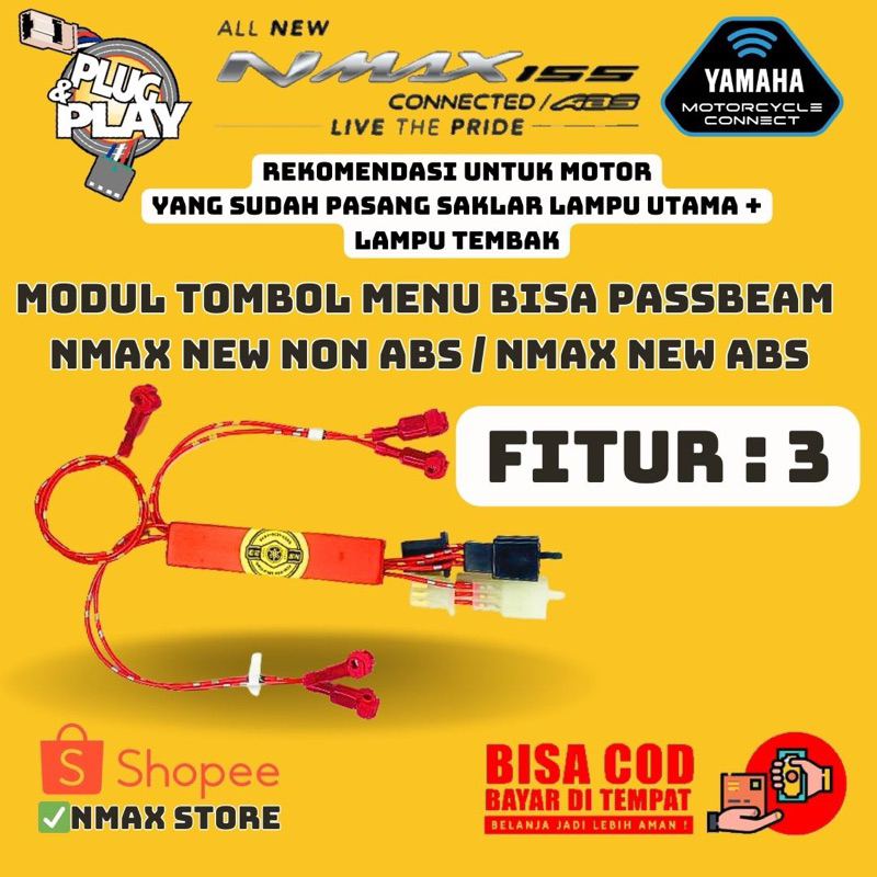 PIWPIW NMAX NEW (SAKLAR DAN LAMPU TEMBAK TERKONEKSI)