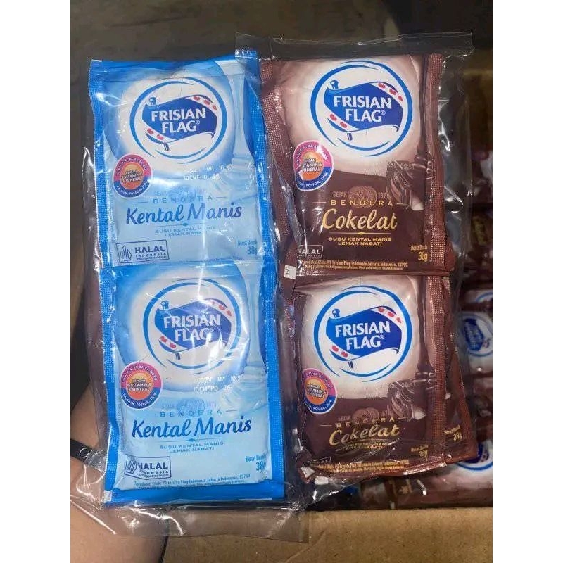 

Frisian flag bendera renceng isi 6 sachet/ Susu bendera renceng putih/coklat/Susu kental manis bendera renceng