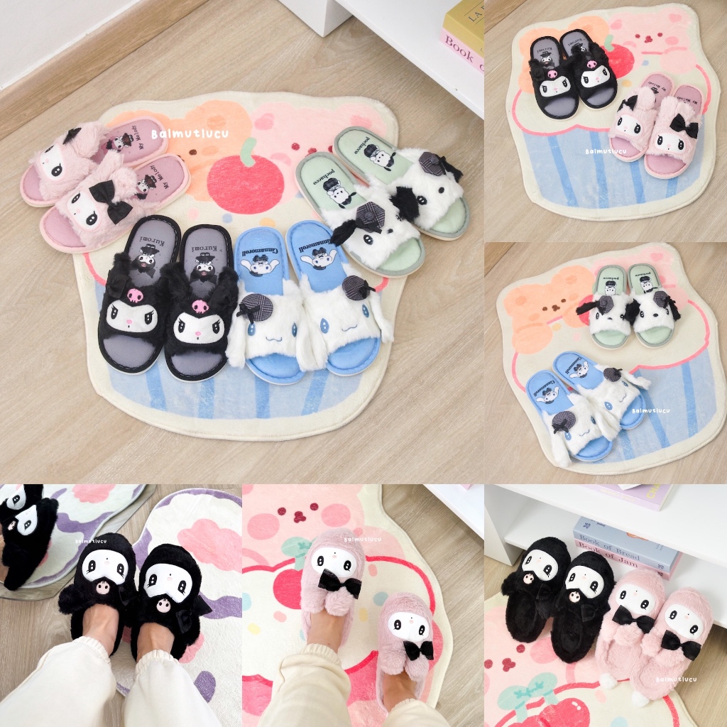 BALMUTLUCU Slippers Gothic Series Kuromi My Melody Sendal Rumah Kamar Indoor Empuk Nyaman Karakter