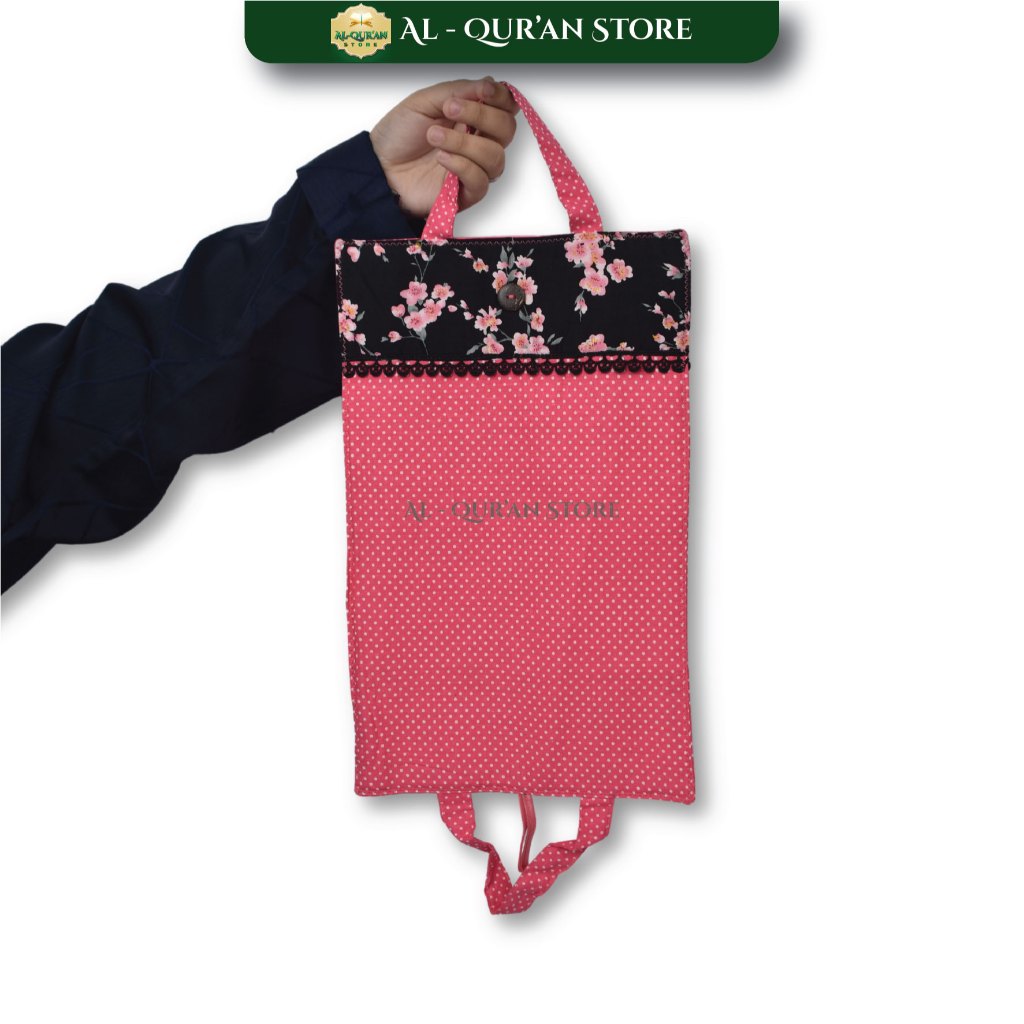 

Sampul Al Quran A5 Cover bunga bunga tanpa Tas quran cantik cover dompet ada kantongnya