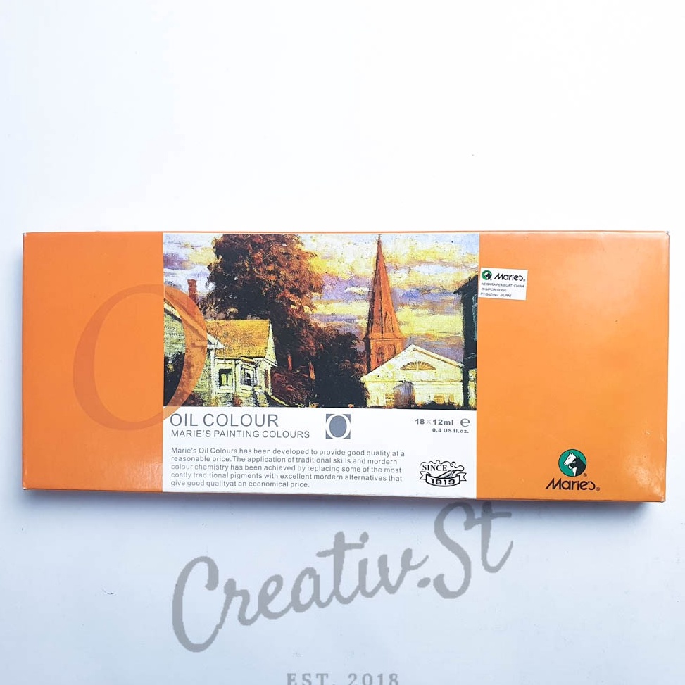 

Maries Cat Minyak Oil Maries 18 Warna 1388B Set Paint Lukis Oil Painting 12 Ml ART B6G5