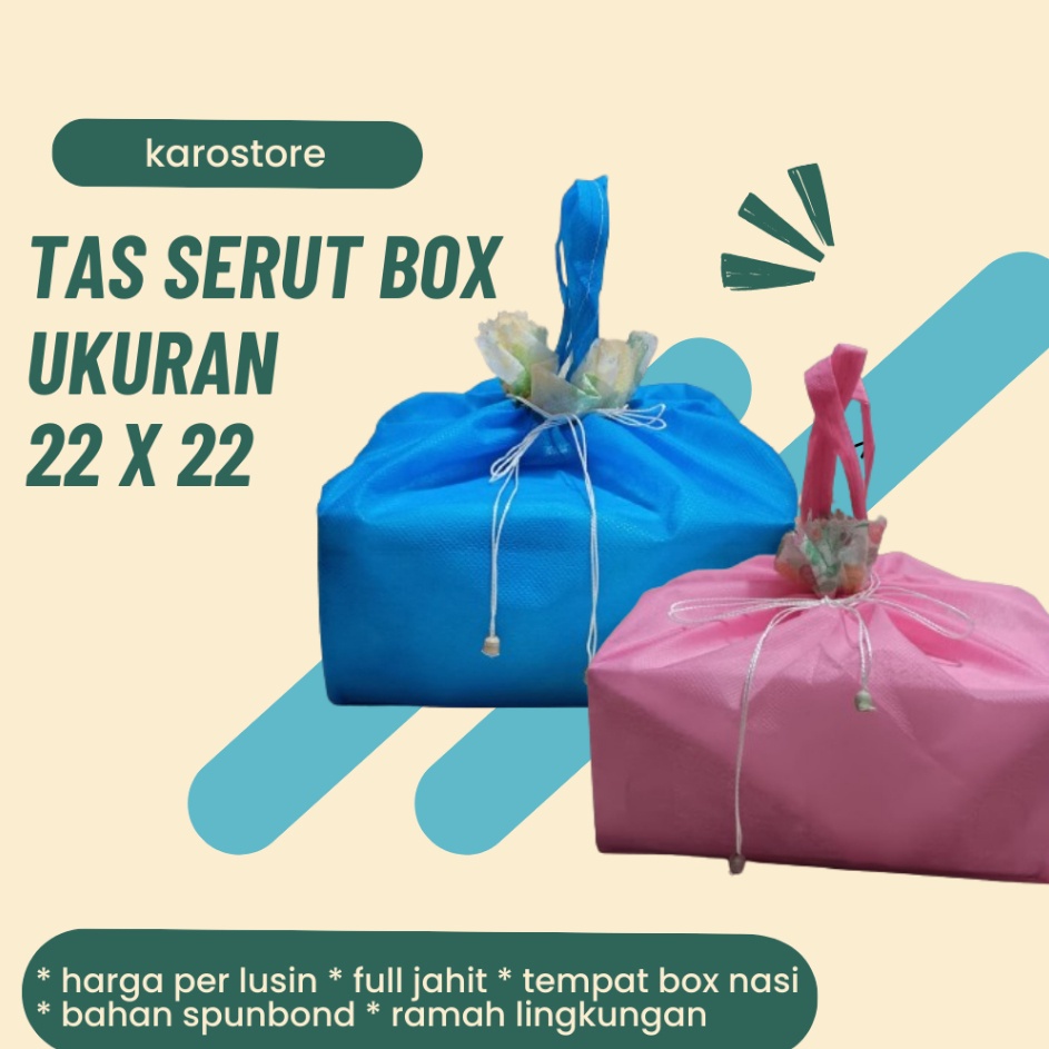 

Baru Tas box nasi hajatan syukuran serut 22 x 22 tas besek hajatan tahlilan