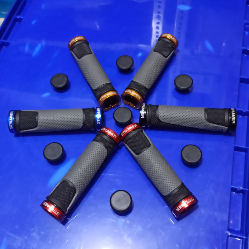 Grip Sepeda Strummer Double Lock Ring Handgrip MTB atau Seli