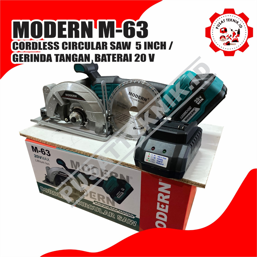 MODERN CORDLESS Circular Saw 5" M63 20V/Gergaji Lingkar 5 Inch BATERAI