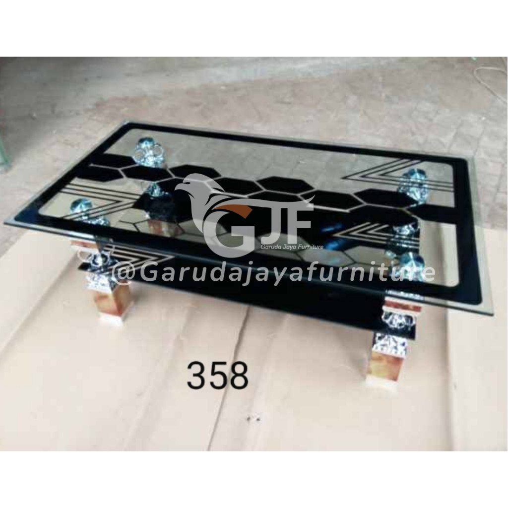MEJA TAMU KACA/MEJA SOFA KACA/MEJA SOFA 2 TINGKAT/MEJA TAMU MINIMALIS DAN MURAH/MEJA KACA KUAT 358