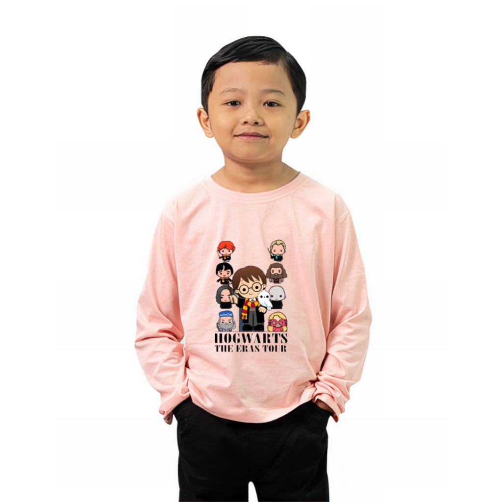 JBF Baju Anak Siap Diantar Kaos Anak Lengan Panjang Leher Bulat Bahan 100% Terry Lembut Dan Nyaman H