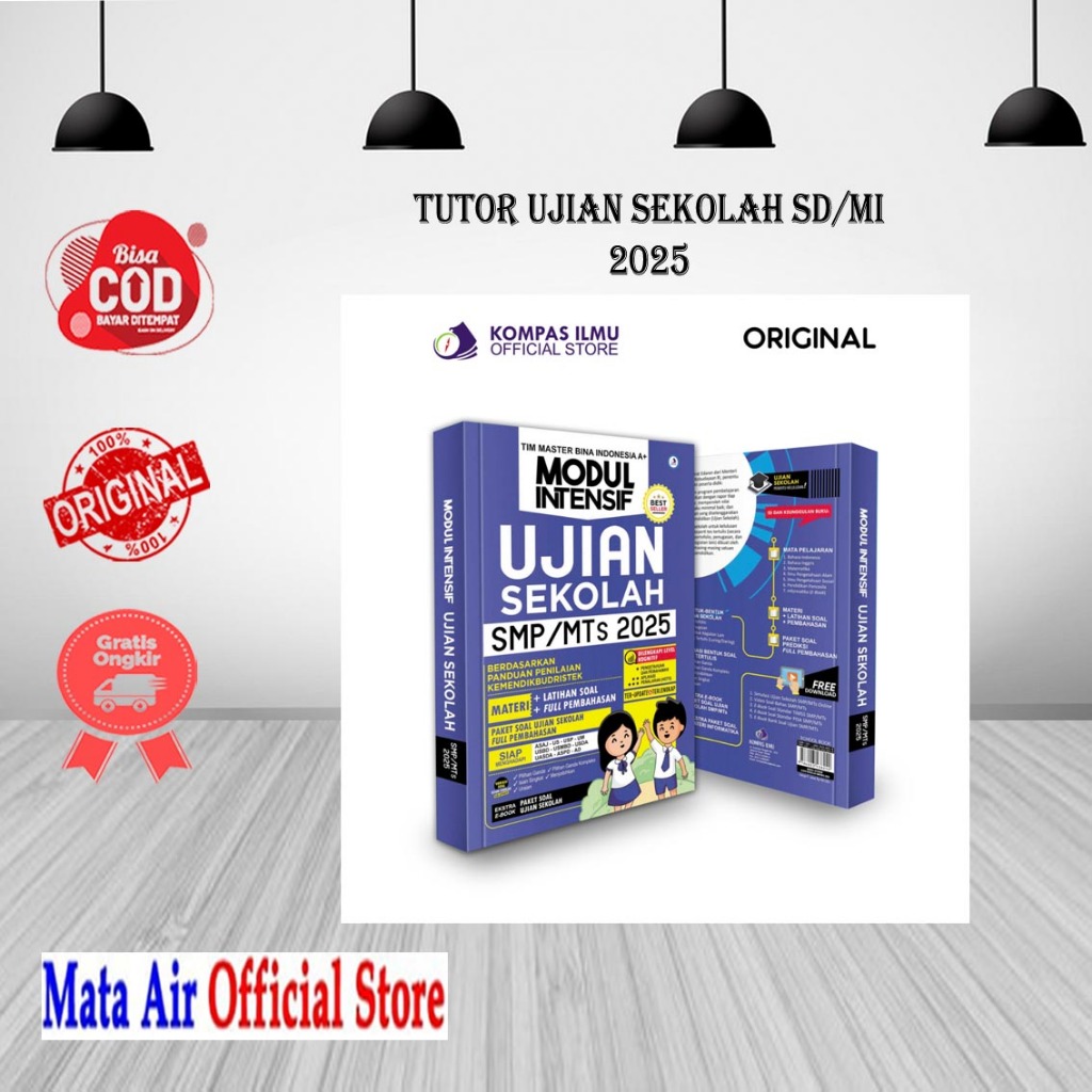BEST SELLER ORIGINAL US SMP Terbaru Modul Intensif Ujian Sekolah SMP MTS 2025 Edu Penguin