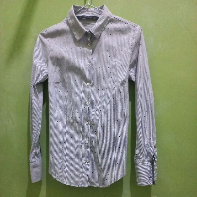 [BISA NEGO]Preloved Kemeja Zara / Kemeja Kuliah / Kemeja Kerja / Kemeja Stripe Zara