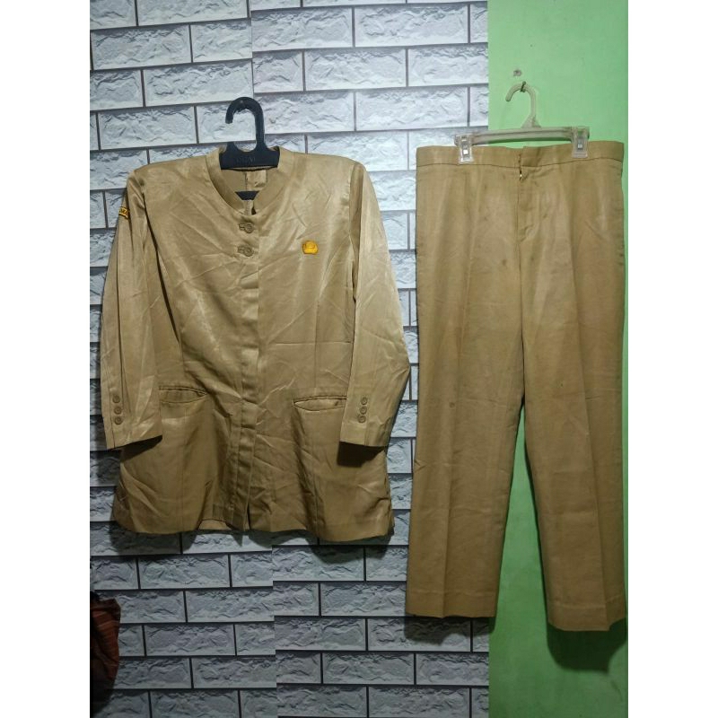 Seragam Formal Guru PNS ASN Kheki Tua Preloved