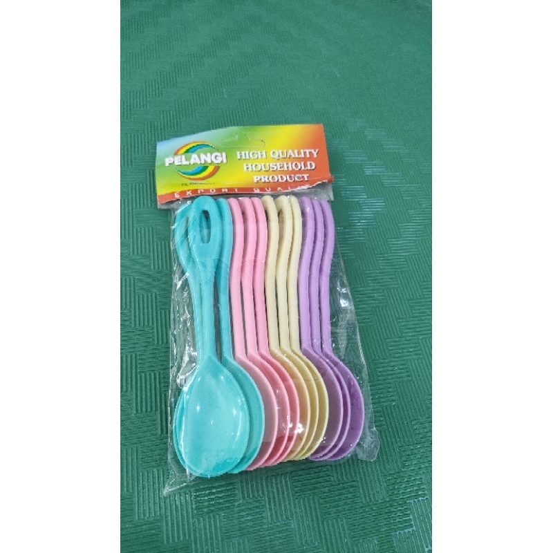 Sendok Teh Pendek plastik Pelangi