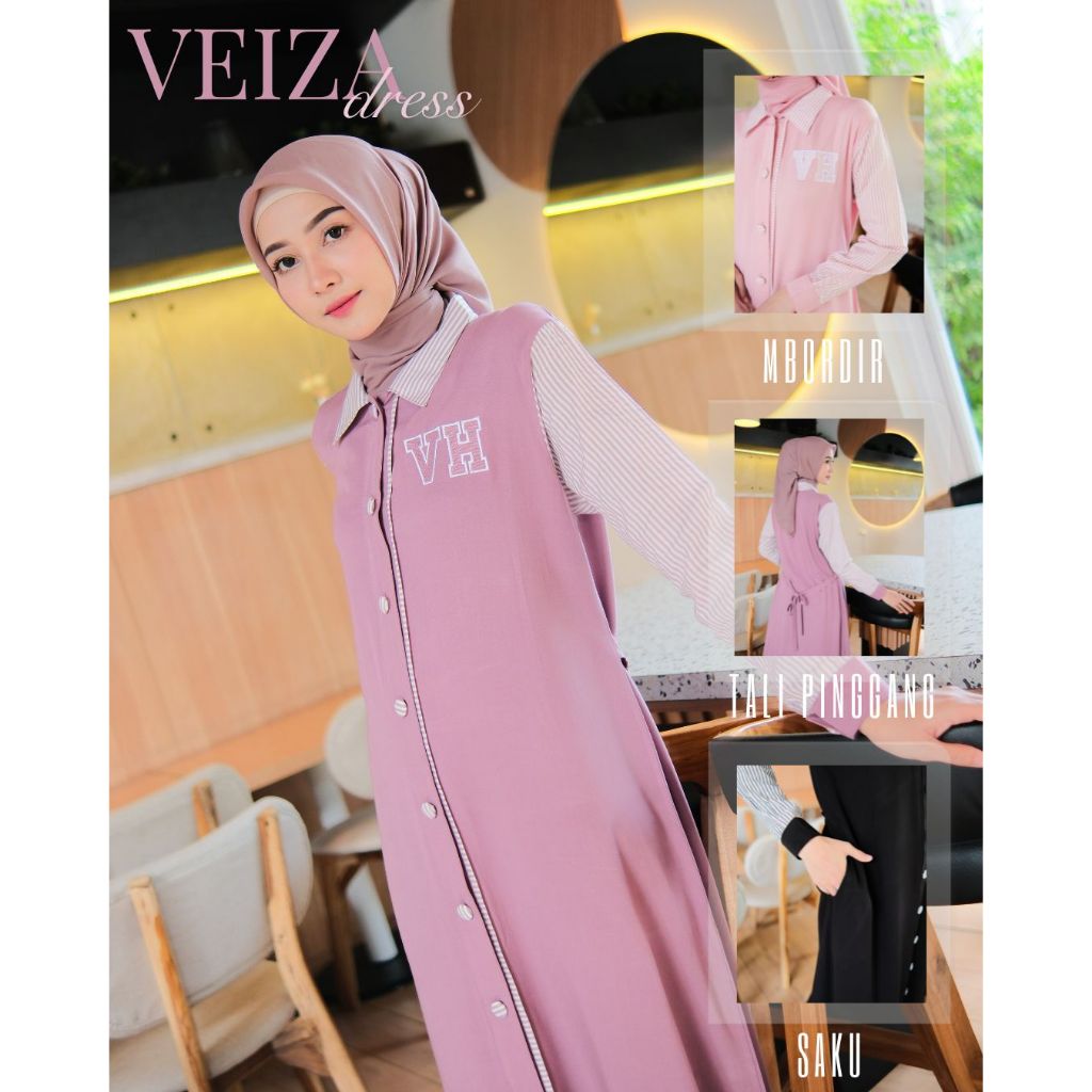VEIZA DRESS - GAMIS RAYON TWIL MIX KATUN ZR DEALOVA STRIPE / GAMIS WANITA POLOS MIX SALUR / DRESS MO