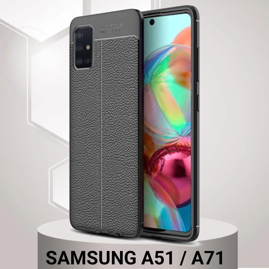 CASE SAMSUNG A51 A71 AUTOFOCUS SILICONE CARBON LEATHER ORIGINAL