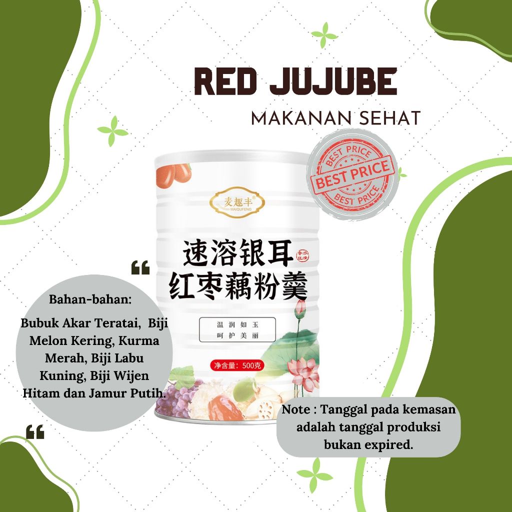 

READY STOCK//OUFEN TREMELLA RED JUJUBE LOTUS ROOT BUBUK HALAL 500G