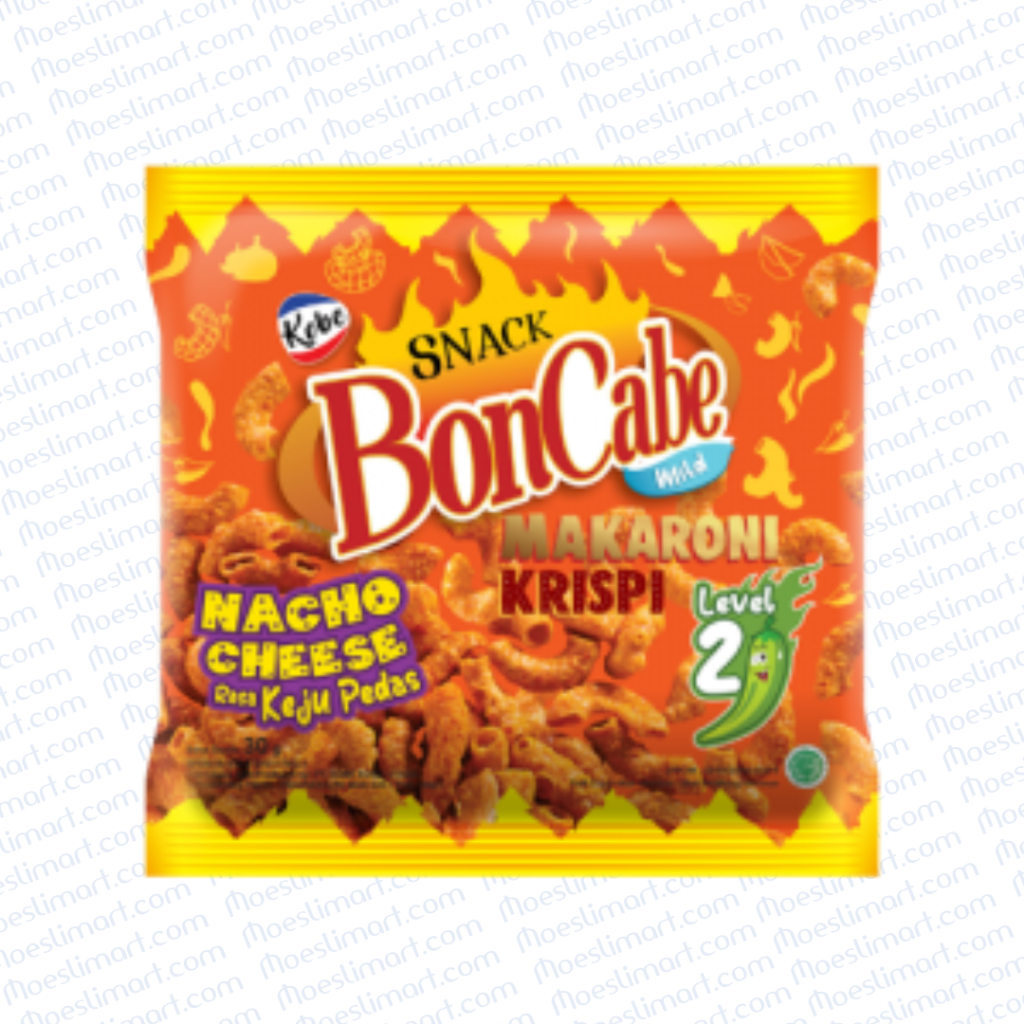 

Bon Cabe Snack Makaroni Krispi Nacho Cheese Level 2 27 g Rencengan isi 10