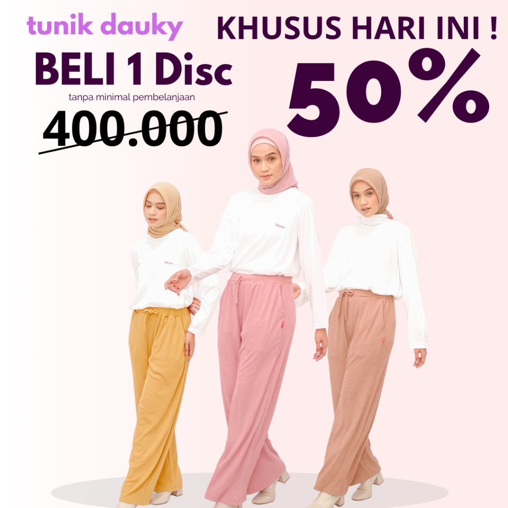 Dauky Knit Pants Kulot bawahan celana kulot palazzo dewasa melar bahan kaos celana kulot panjang jum