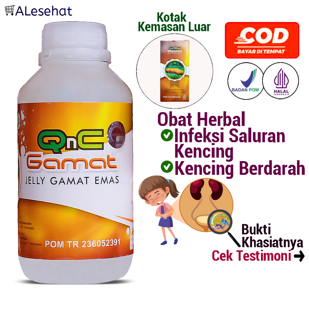 Obat Infeksi Saluran Kencing, Radang Kandung Kemih & Kencing Berdarah Pria & Wanita Qnc Jelly Gamat