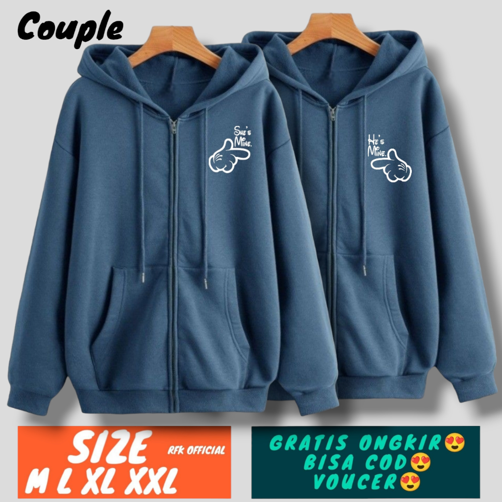 jaket resleting couple lucu / Jaket zipper couple / jaket zipper couple pasangan / switer couple pas