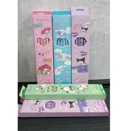 

Pensil motif KUROMI 1 pack isi 12 pcs FREE RAUTAN